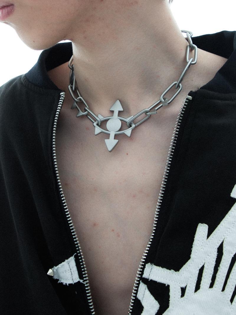 Cyber Future Hunter's Eye Geometric Metal Men's Choker