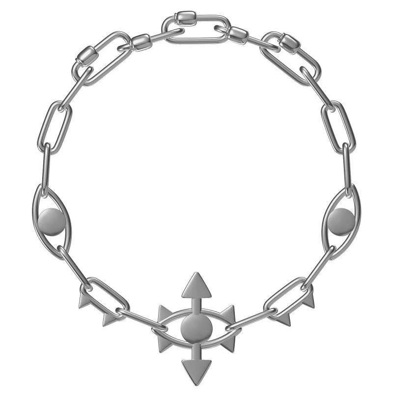 Cyber Future Hunter's Eye Geometric Metal Men's Choker
