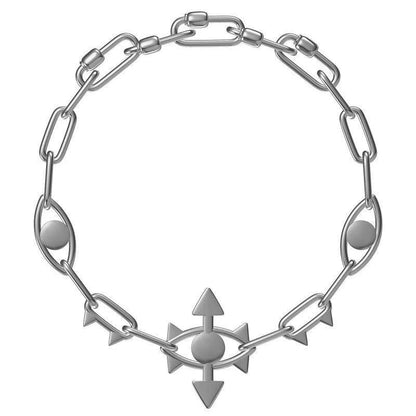 Cyber Future Hunter's Eye Geometric Metal Men's Choker