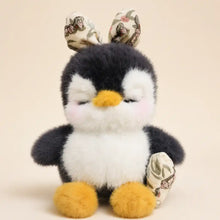 Floral Bow Penguin Plush Toy - Centered Front View