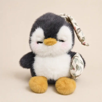 Floral Bow Penguin Plush Toy - Clean Front View