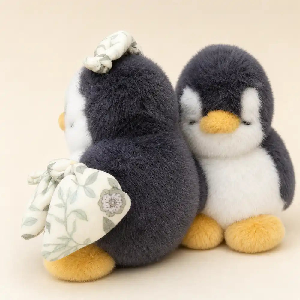 Floral Bow Penguin Plush Toy - Side View