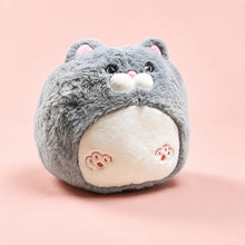 Fluffy Cat Plush Grey Front View