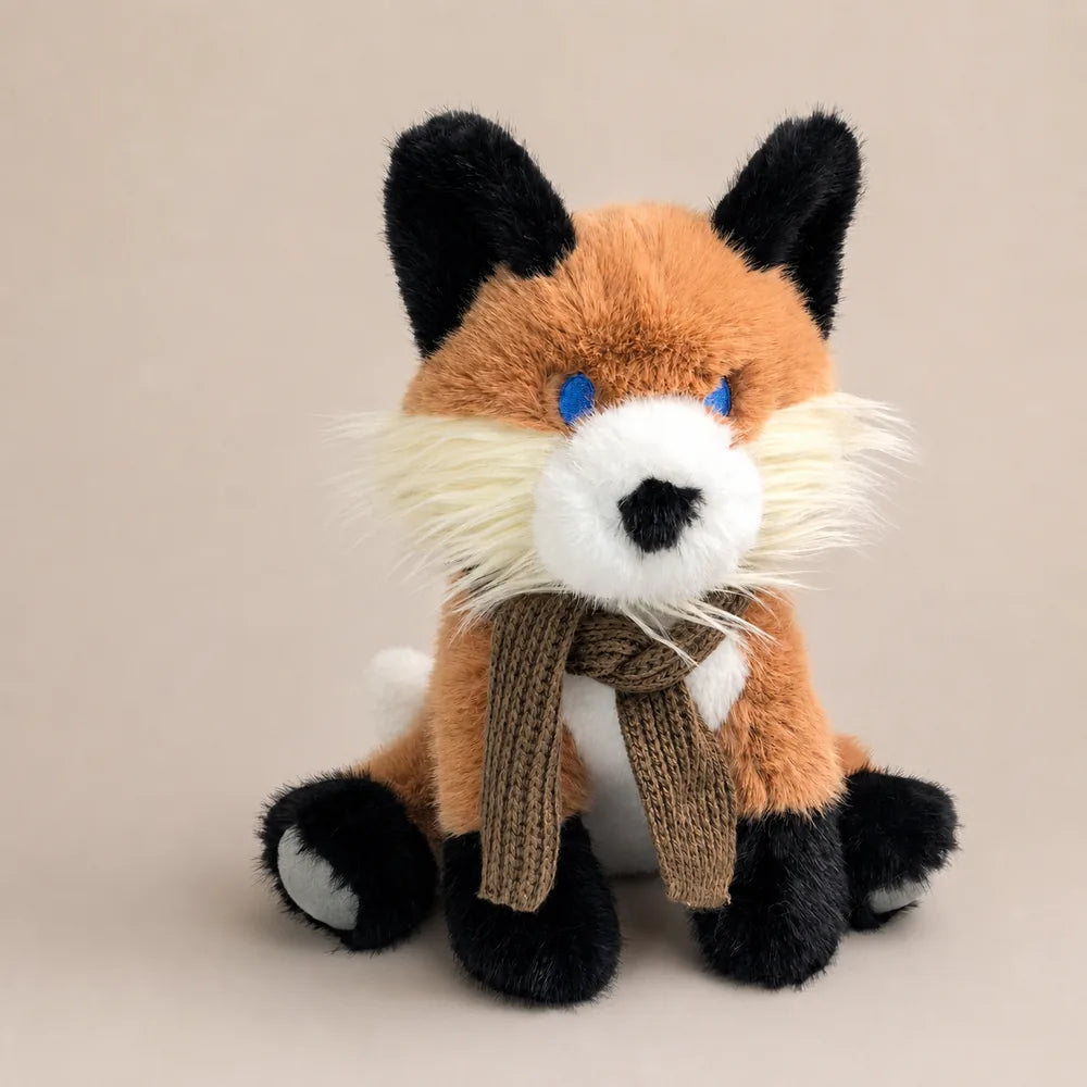 Cozy Scarf Animal Plush - Orange Black and White Front View