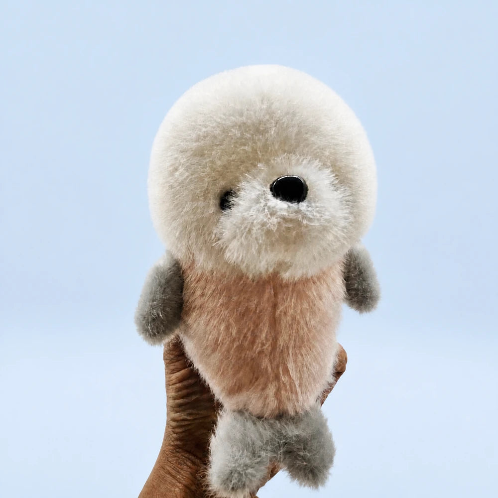 Fuzzy Baby Whale Plush – White Color
