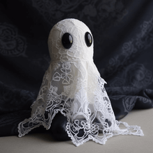 White ghost stuffed toy big eyes lace fabric stuffed animal PlushThis