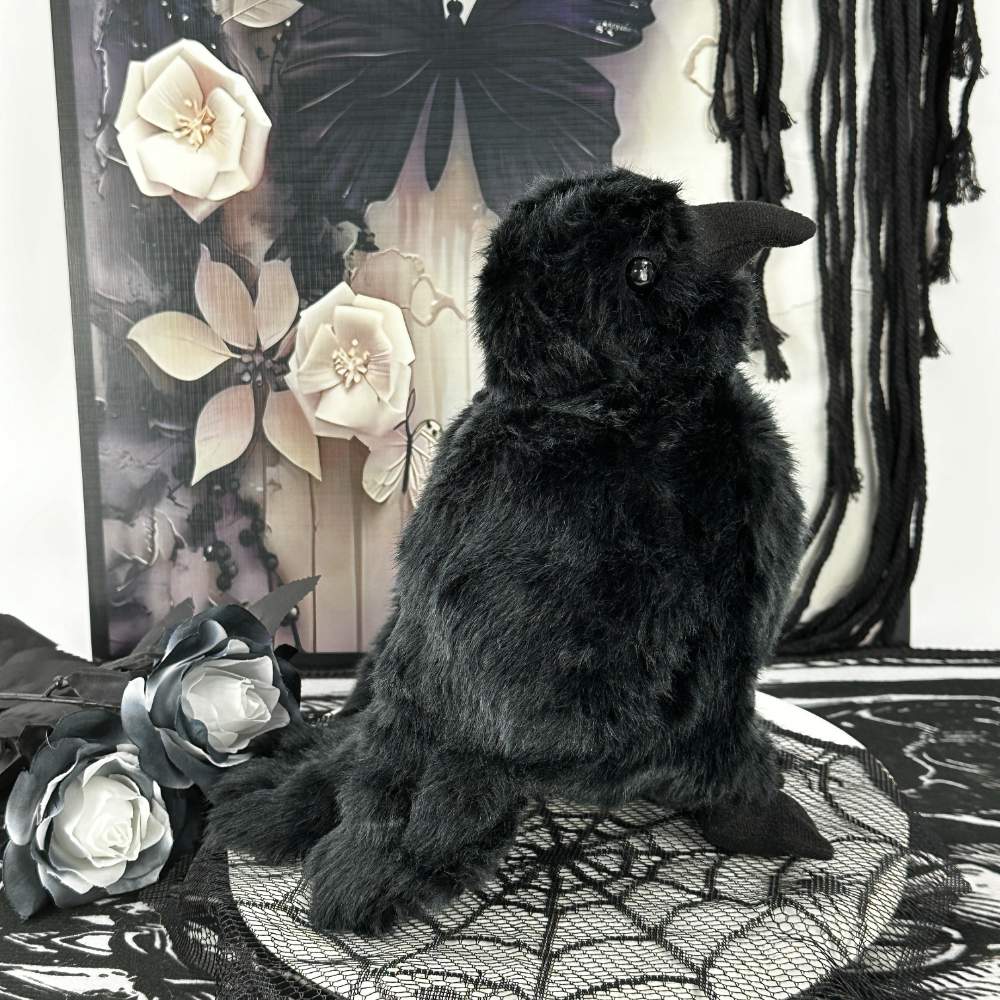 Black Goth Crow Stuffed Toy