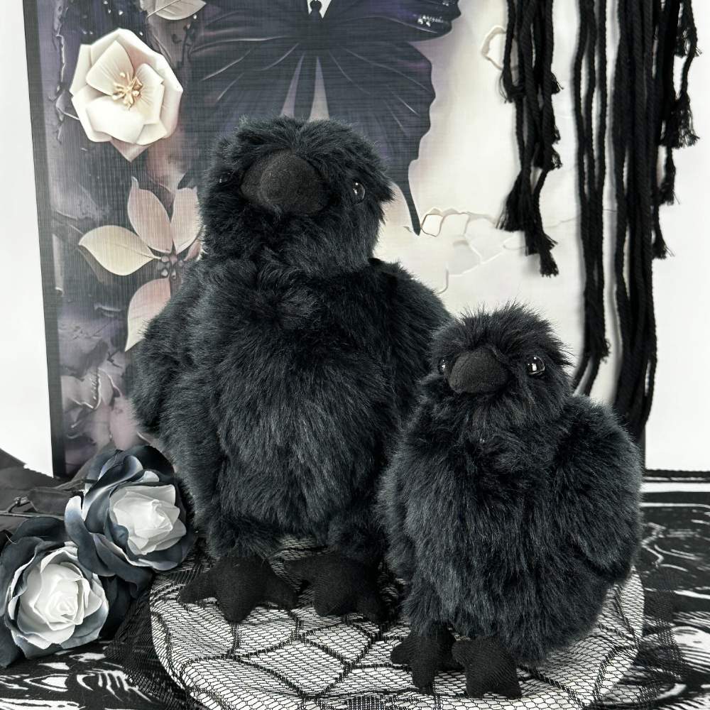 Black Goth Crow Stuffed Toy