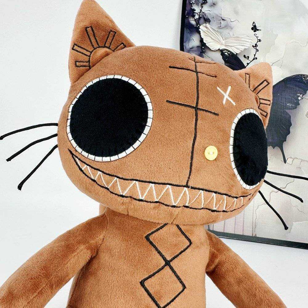Goth Brown Smirk Cat Plush