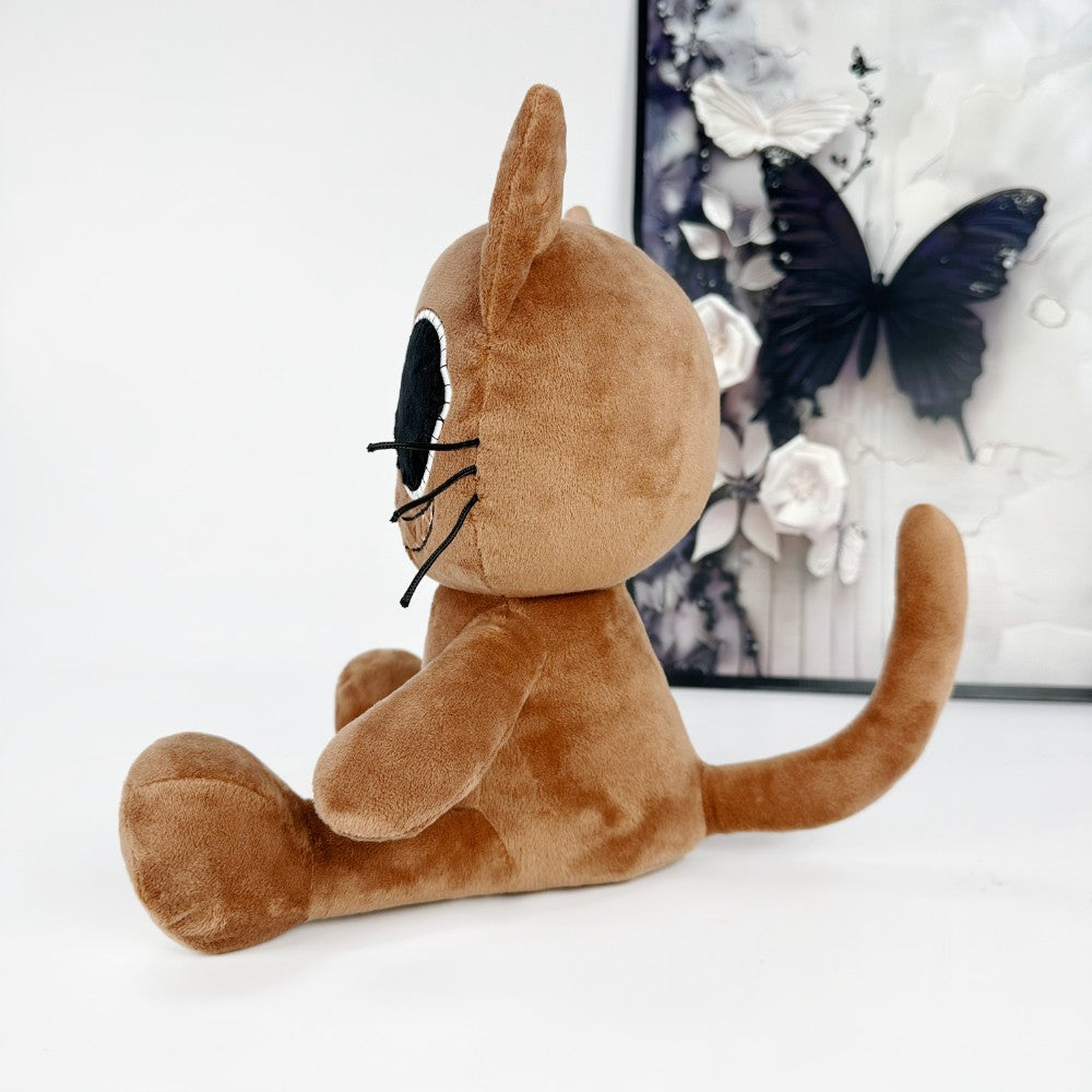 Goth Brown Smirk Cat Plush