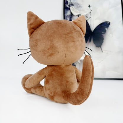 Goth Brown Smirk Cat Plush