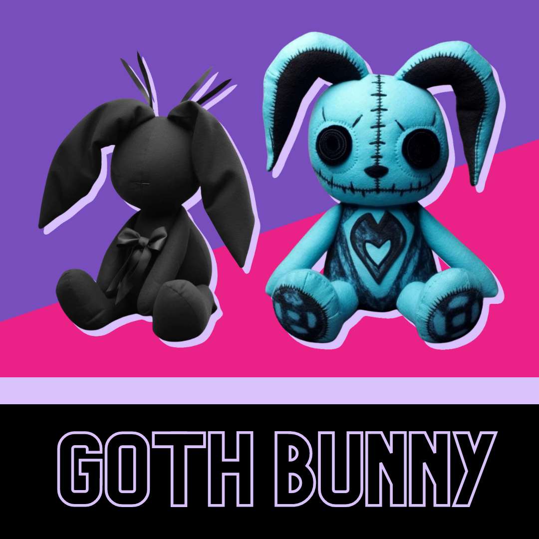 Goth bunny plush