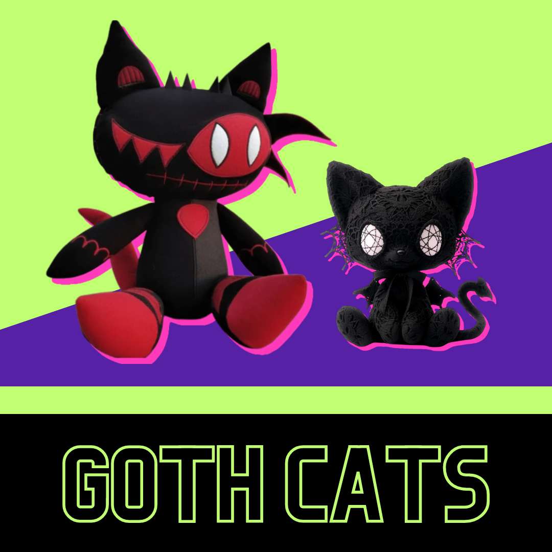 Goth cats plush