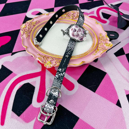 Gothic Doll Face Butterfly Choker