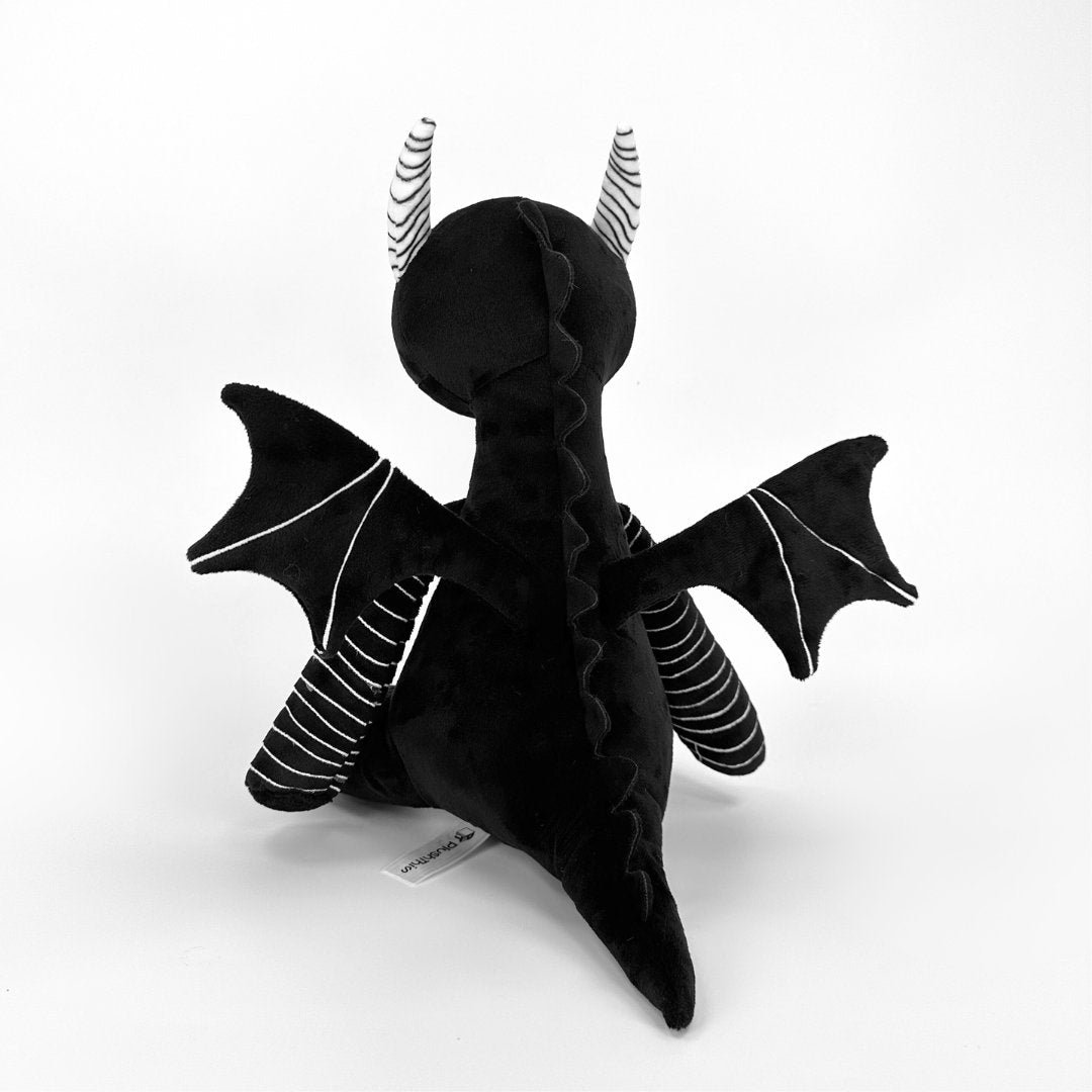 goth black dragon plush toy