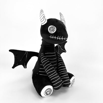 goth black dragon plush toy