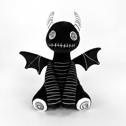 goth black dragon plush toy