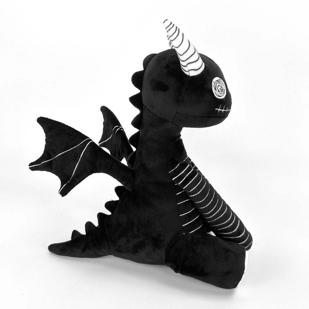 goth black dragon plush toy