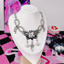 Gothic Skull Doll Butterfly Pearl Black Choker