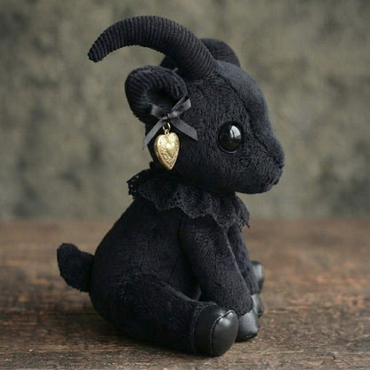 Goth Black Goat Stuffed Animal
