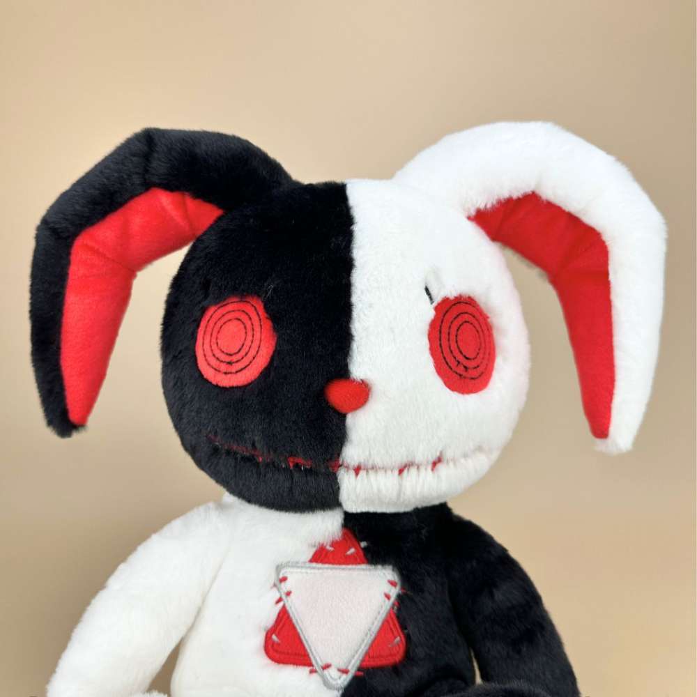 Goth Voodoo Black and White Bunny Plush