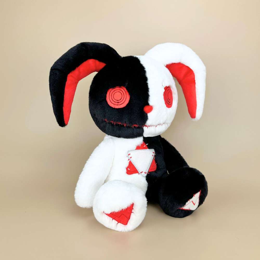 Goth Voodoo Black and White Bunny Plush PlushThis Plushies Stuffed Animals