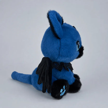 Gothic Blue Bat Cat Plush Right Side View