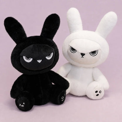 Black and White Gothic Bunny Plush Pair