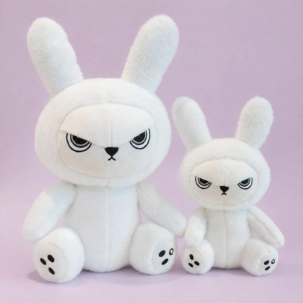 White Gothic Bunny Plush in 30cm and 45cm Sizes