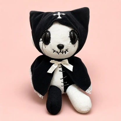 Black Gothic Cat Plush – Front View