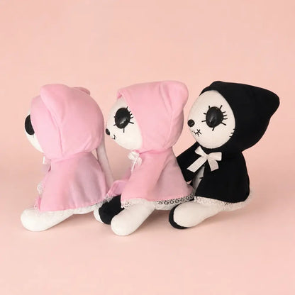 Pink and Black Gothic Cat Plushes – Side and Back View