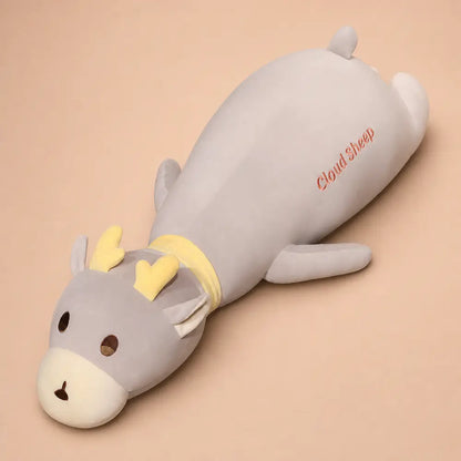 Gray Long Deer Body Pillow Plush - Studio View