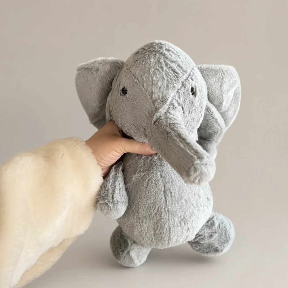 Gray Elephant Plush Held View