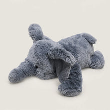 Gray Faux Rabbit Fur Elephant Plush – Resting View