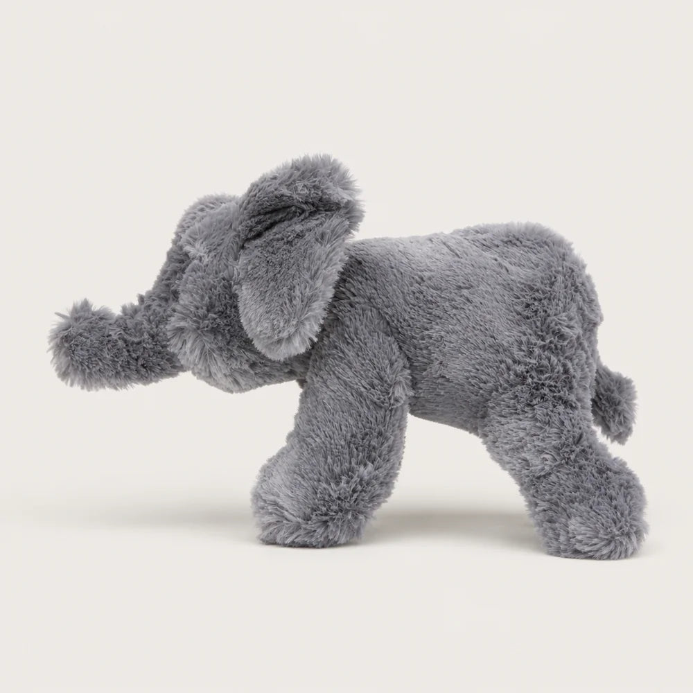 Gray Faux Rabbit Fur Elephant Plush – Side View