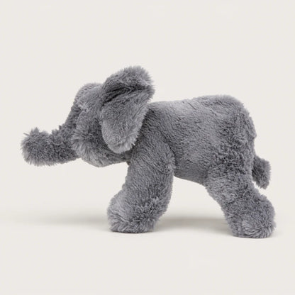 Gray Faux Rabbit Fur Elephant Plush – Side View
