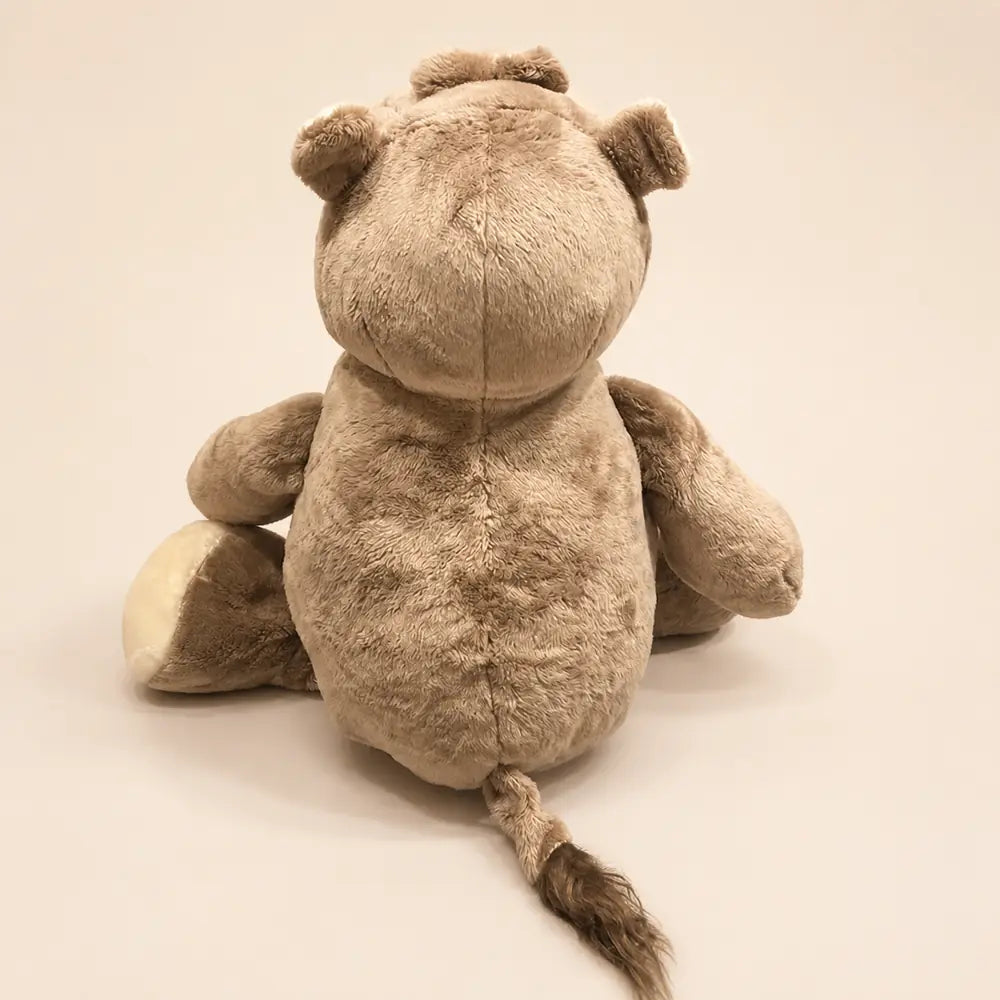 Gray Hippopotamus Plush Stuffed Animal - Back View