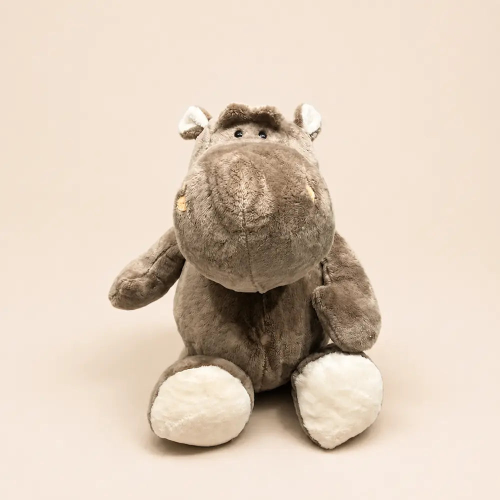 Gray Hippopotamus Plush Stuffed Animal - Front View