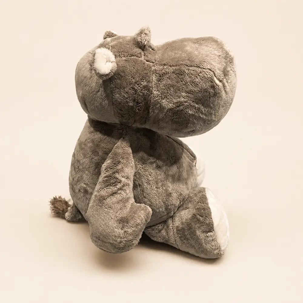 Gray Hippopotamus Plush Stuffed Animal - Side View