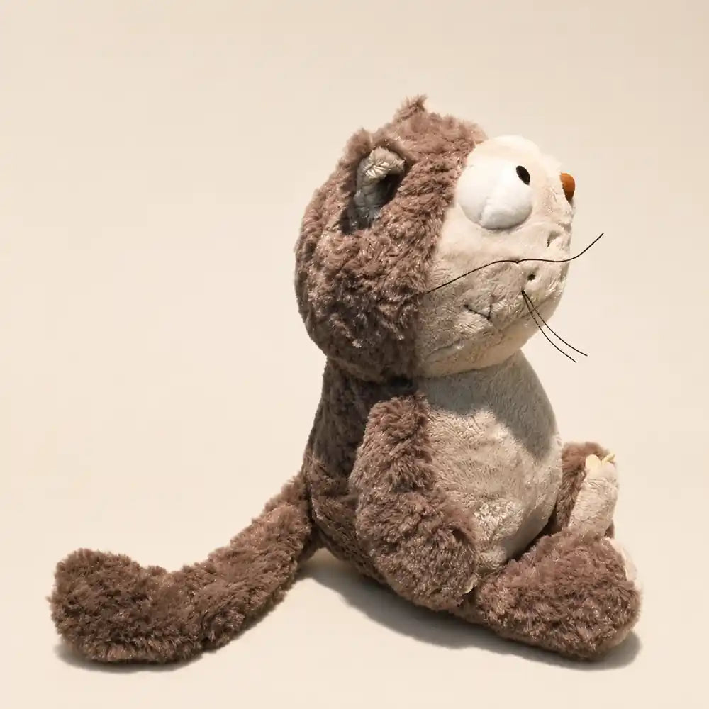 Gray Otter Plush Stuffed Animal Side Profile