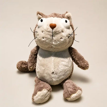 Gray Otter Plush Stuffed Animal Seated