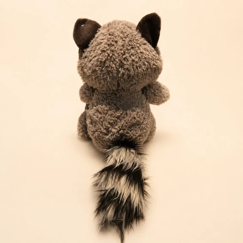 Cute Gray Raccoon Plush Toy – Rear View