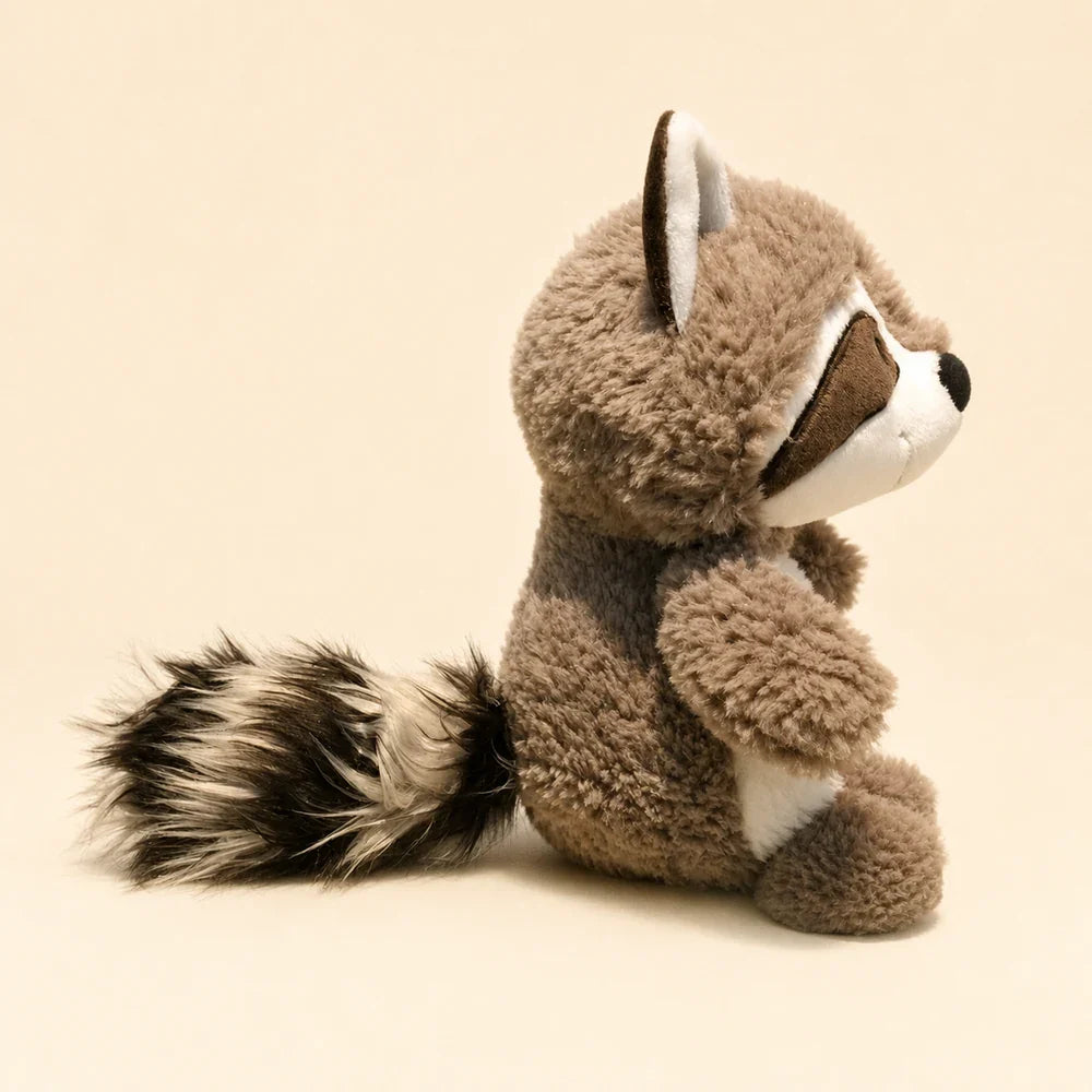 Cute Gray Raccoon Plush Toy – Side View