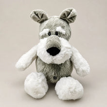 Gray and White Schnauzer Dog Plush Front View