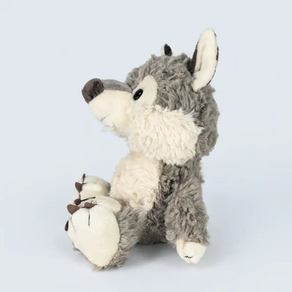 Gray Wolf Plush Stuffed Animal Profile View