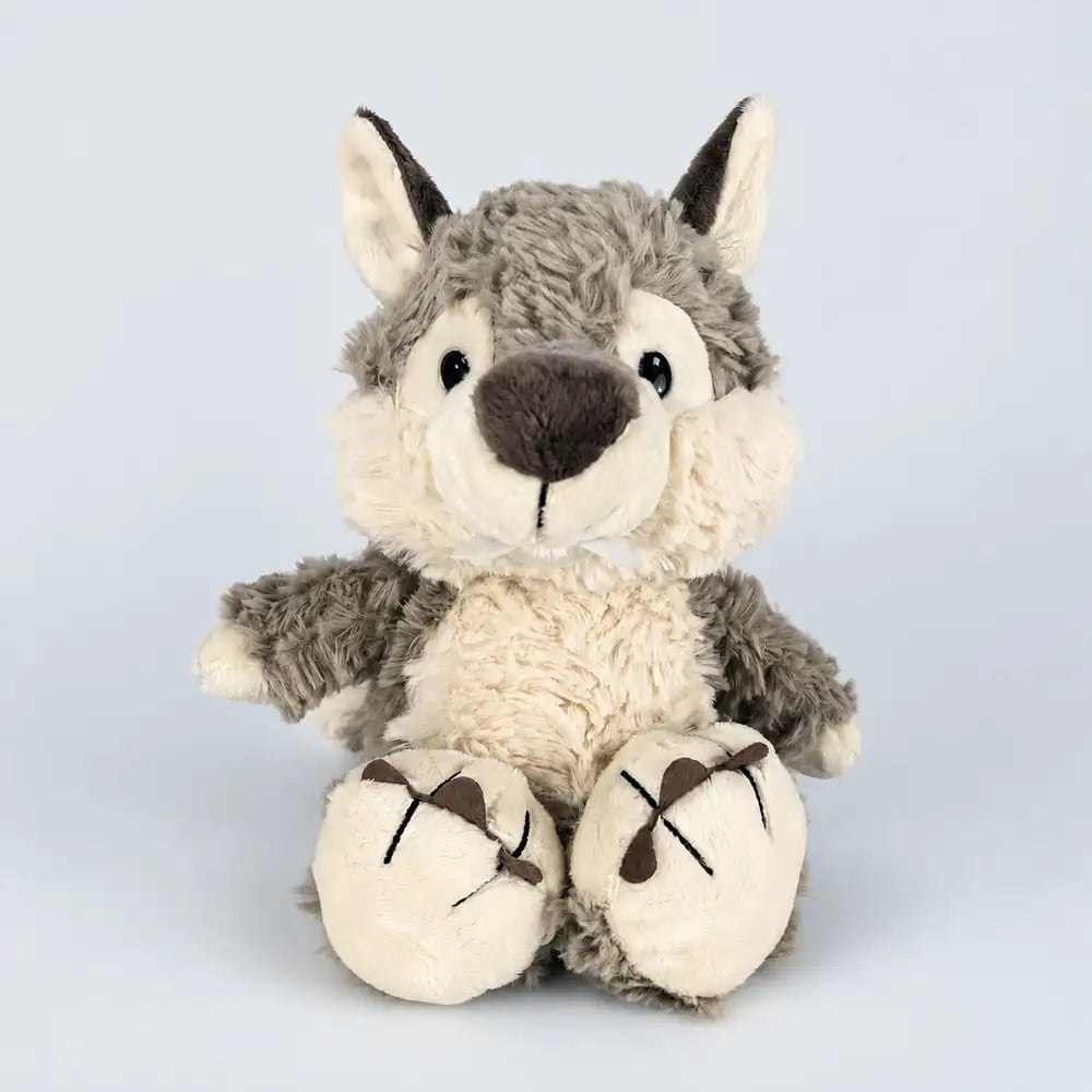 Gray Wolf Plush Stuffed Animal Front View