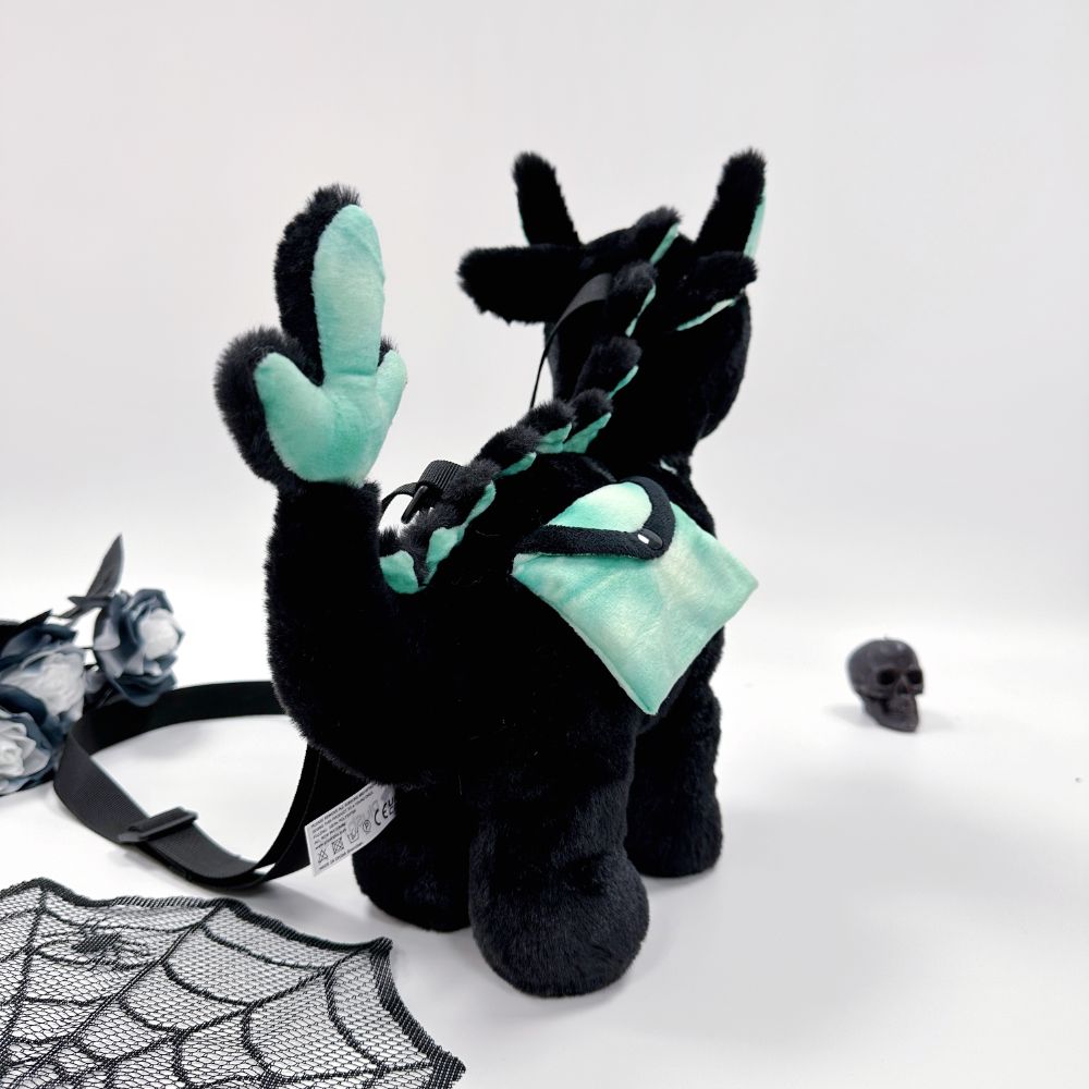 Black Dragon Plush Handbag