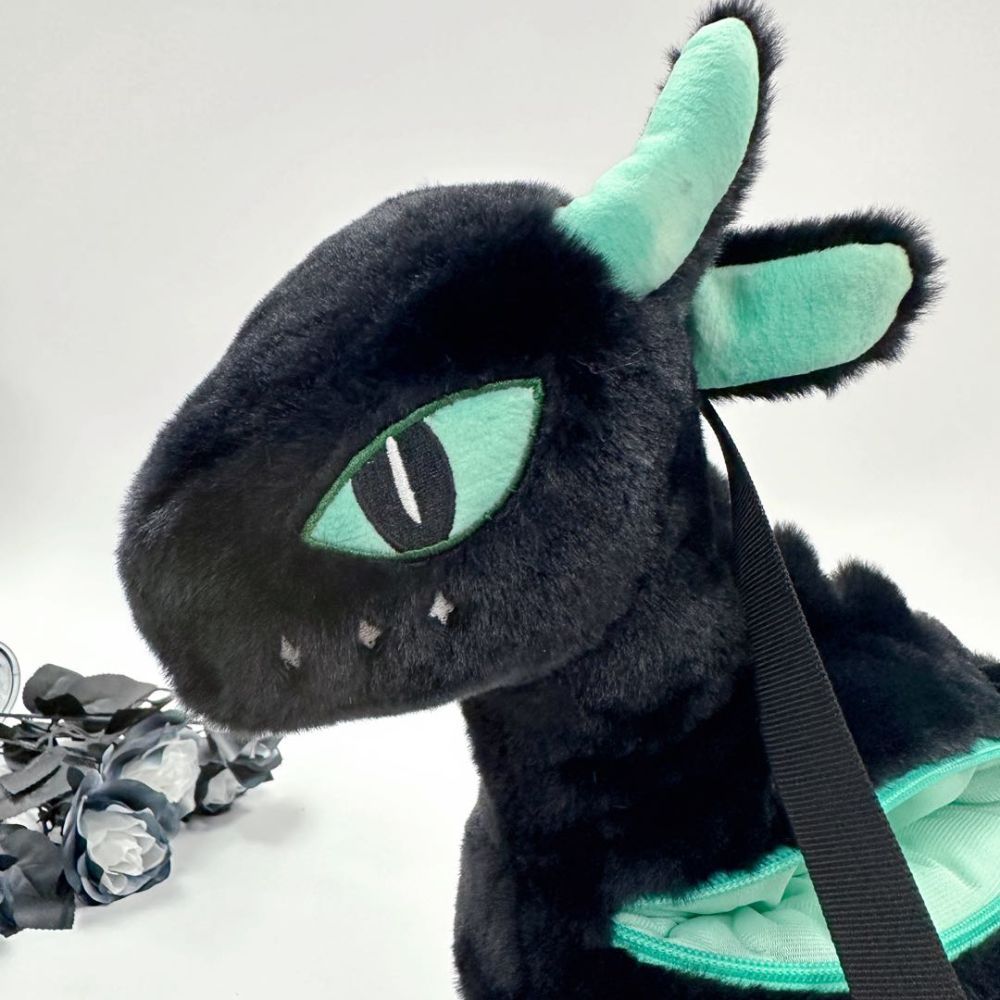 Black Dragon Plush Handbag