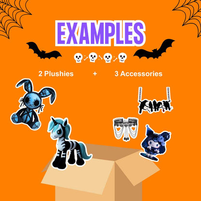 Halloween Mystery Box Plushies and Accessories - 5 Pcs