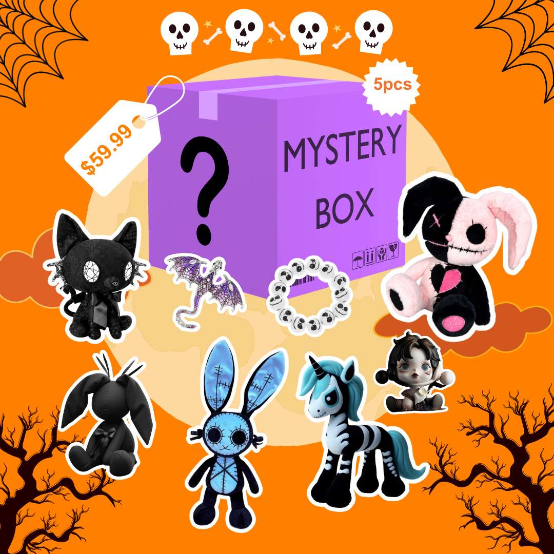 Halloween Mystery Box Plushies and Accessories - 5 Pcs